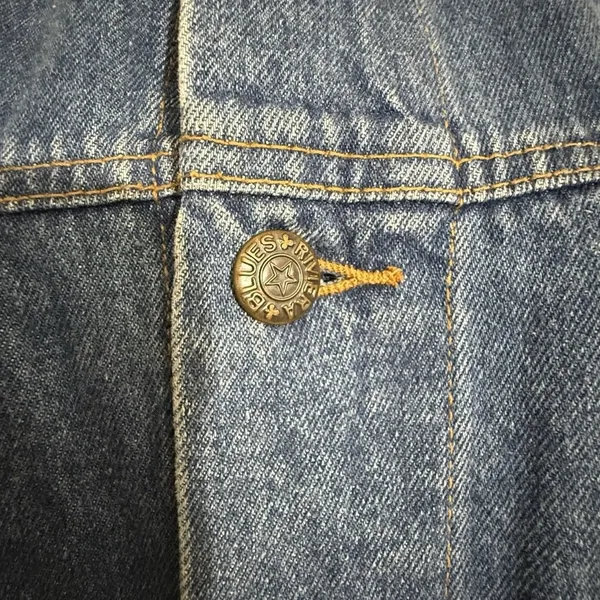 Vintage 90s Riviera Blue Denim jean Jacket with embroidery - Image 4