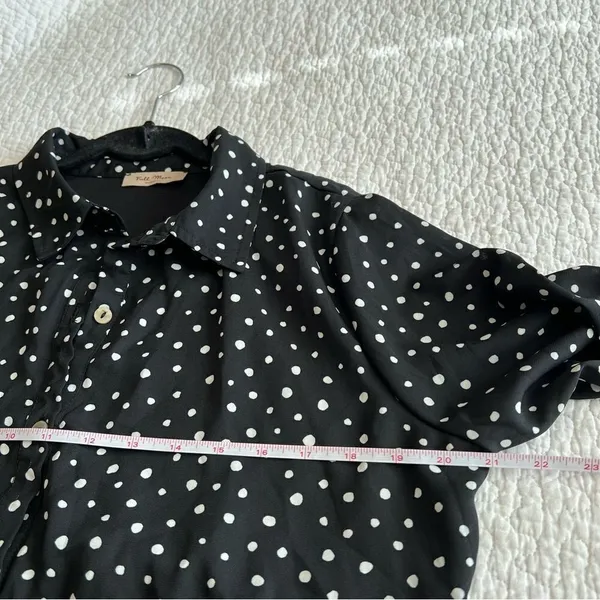 ✨ Full Moon Maternity Polka Dot Black White Dress Large‎ - Image 10