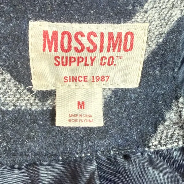 Mossimo Supply Co. Two Tone Geometric‎ Wrap Pea Coat With Oversized Collar Sz M - Image 10