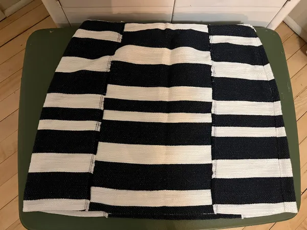 Blue And White Striped Frayed Skirt - Image 2