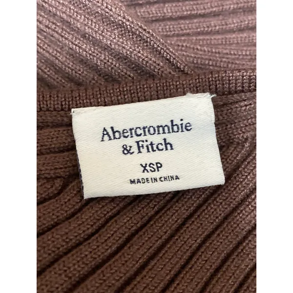 Abercrombie & Fitch Brown Rib Knit Sleeveless Keyhole Slit Midi Bodycon Dress XS - Image 4