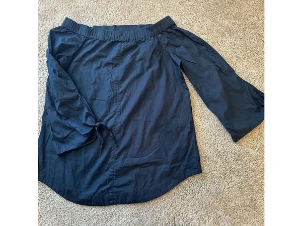 Free People Black Off Shoulder Blouse Extra Small - Image 4