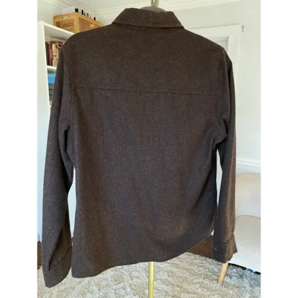 Old Navy Brown Wool Button Up Shirt Jacket‎ Quiet Luxury Old Money Clean Girl - Image 3