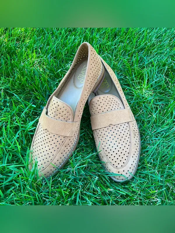 Franco Sarto Light Tan Perforated Suede Slip-On Loafers 🌸🌸 - Image 2