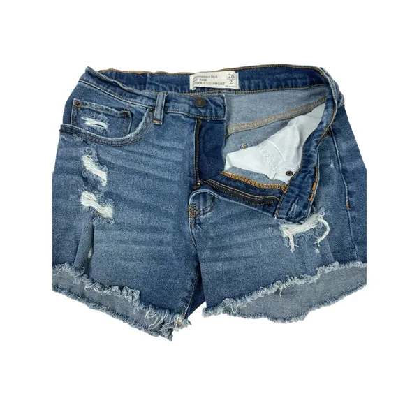 Abercrombie & Fitch Mid Rise Boyfriend Shorts‎ 26 Distressed Denim Cutoff Shorts - Image 3