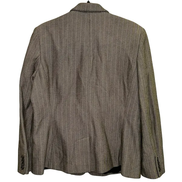 Chaps Herringbone Cream & Black‎ Button Front Blazer - Image 4