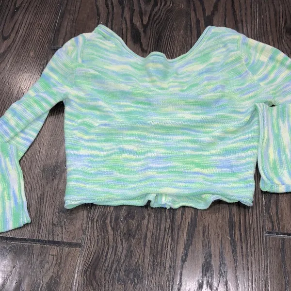 AMERICAN EAGLE green knit boho sweater size small - Image 8
