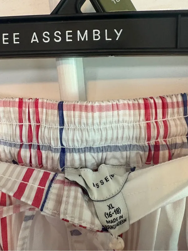 Free assembly White Plaid Button Front Maxi Skirt Size XL - Image 7