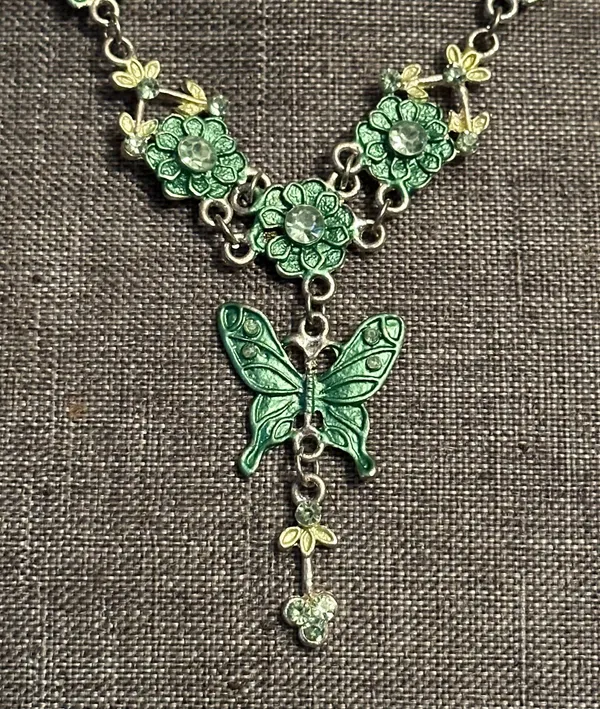 Butterflies And Flowers Drop Necklace Multiple - Image 6