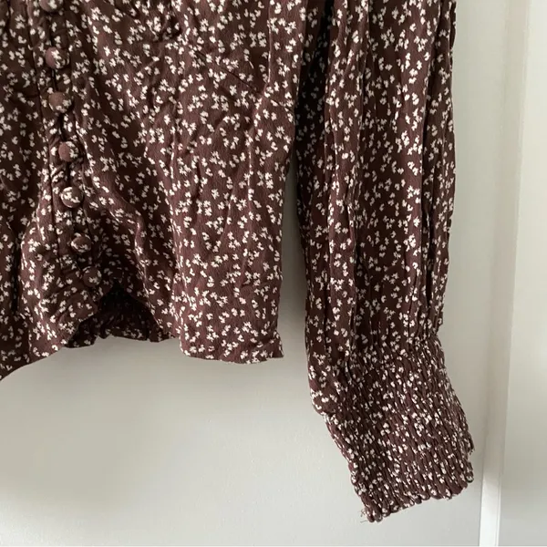 Abercrombie & Fitch Dark‎ Brown Patterned Blouse - Image 4