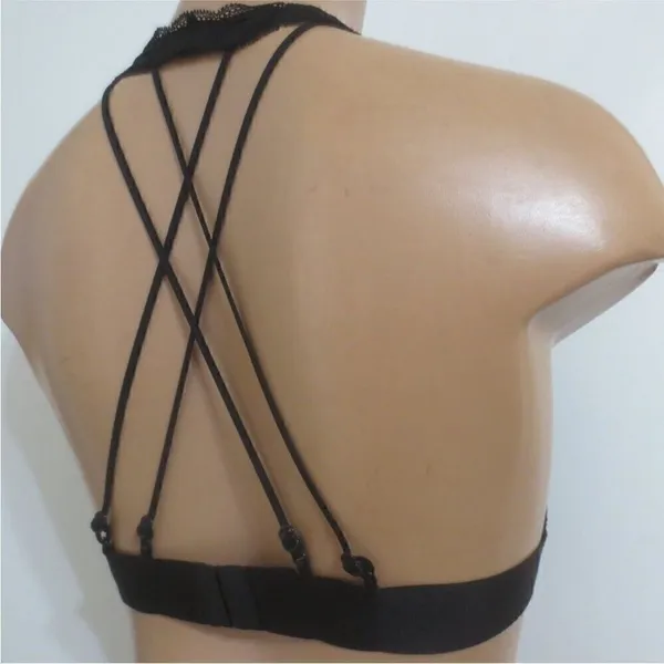 PINK Victoria’s Secret Black Lace Strappy Back Halterneck Bralette - Image 7