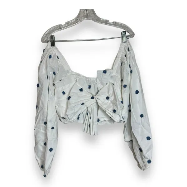 NWOT Farm Rio Flower-Embroidered Cotton Crop Top Size XL‎ - Image 2