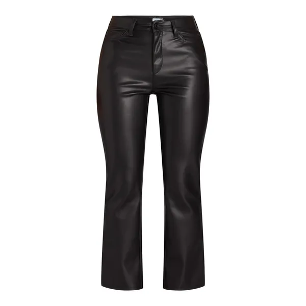 Time and Tru Womens Pants Sz 6 Black High Rise Straight Leg Faux Leather Casual - Image 5