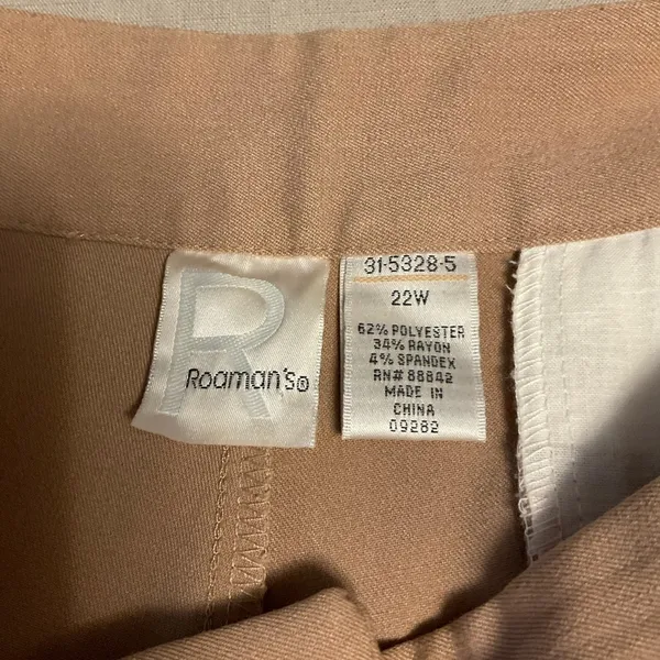 Roaman's Classic Tan Pants Size 22W - Image 4