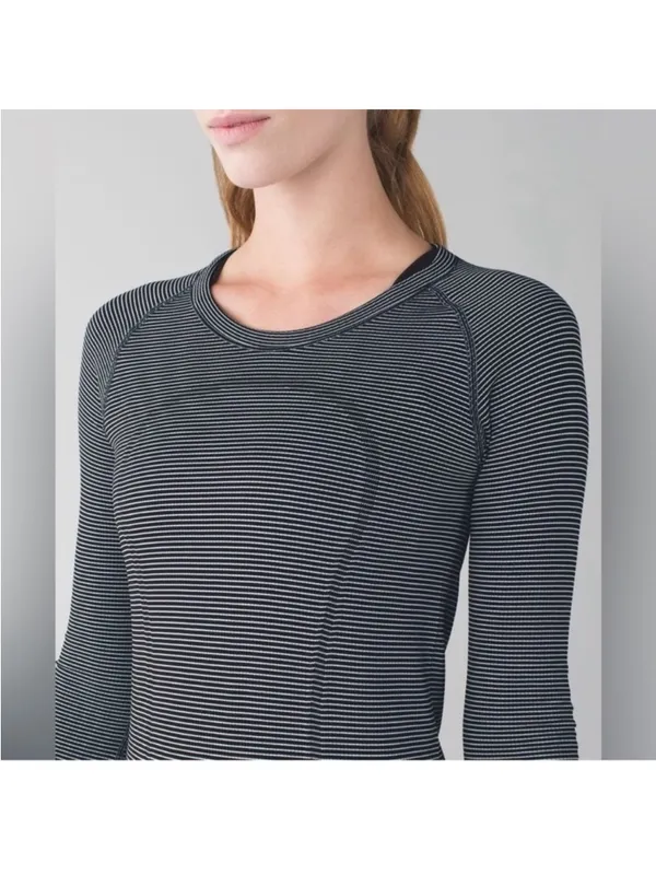 Lululemon run swiftly gray black long sleeve top 8 - Image 5
