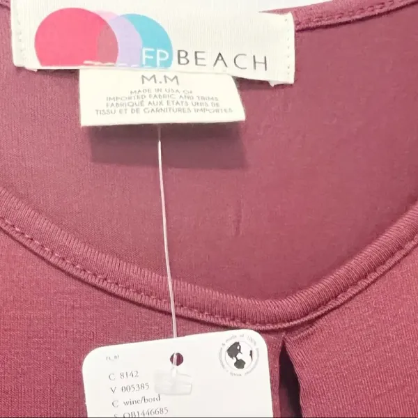 FREE PEOPLE FP BEACH Vance‎ Mini Dress in Bordeaux NWT Skater Long Sleeve - Image 6