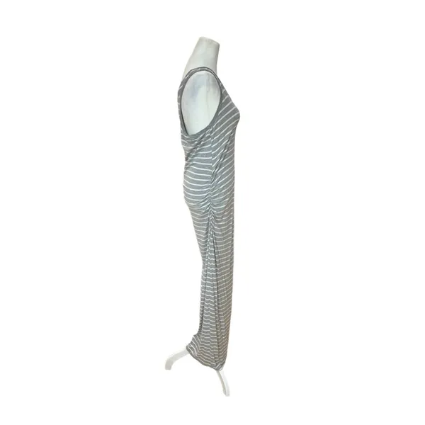 One Clothing Gray and White Maxi Dress Large - Image 2