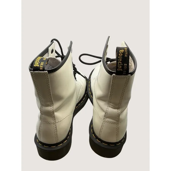 Dr. Martens 11821 1460‎ Smooth White Leather Combat Womens Boots Sz UK 6 US 8 - Image 5