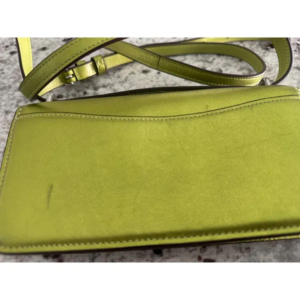 Coach CO984 Morgan Metallic Green Leather Crossbody Bag - Image 7
