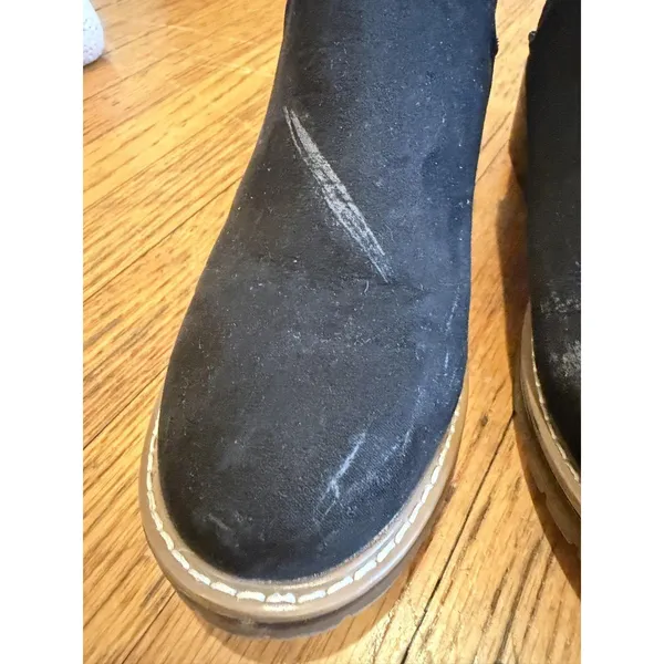 Kensie Boots Womens Size 8 Black Faux Suede Chelsea Ankle Lug Sole Booties - Image 3