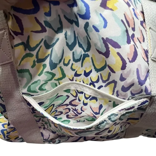 Kipling Art Medium Tote Bag Multicolor Leopard Print Nylon Travel Gym Handbag - Image 4