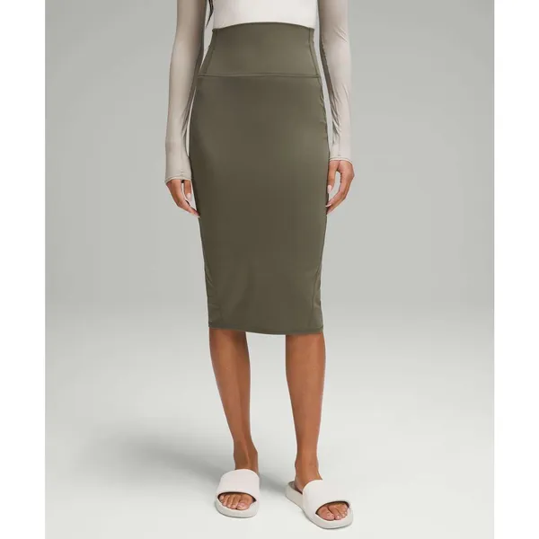 Lululemon Nulu Slim-Fit High-Rise Midi Skirt Army Green Size 6 NWOT - Image 8