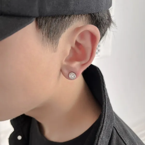 CZ cubic zirconia stud earrings for men women - Image 5