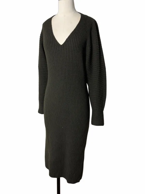 VINCE Fitted Dolman Sleeve Dress - Image 3