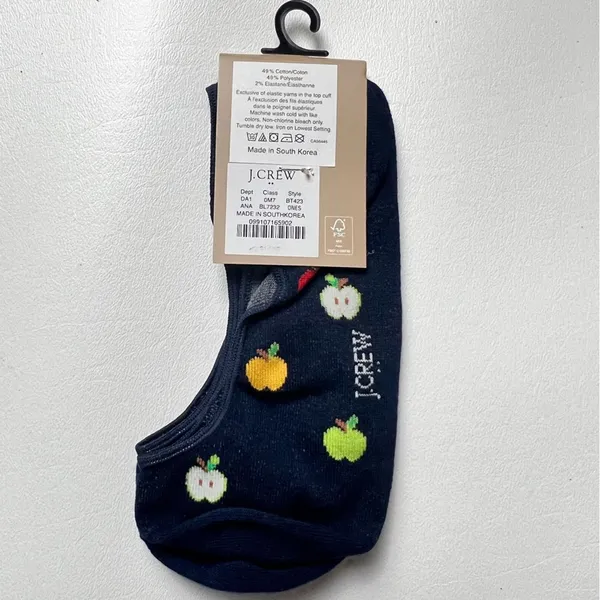 J.Crew Women's Fall Theme Apple No Show Socks One Size NWT - Image 6