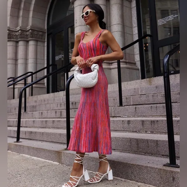 Scoop Vibrant Colorful Y2K Vibes Midi Knit‎ Dress - Image 10