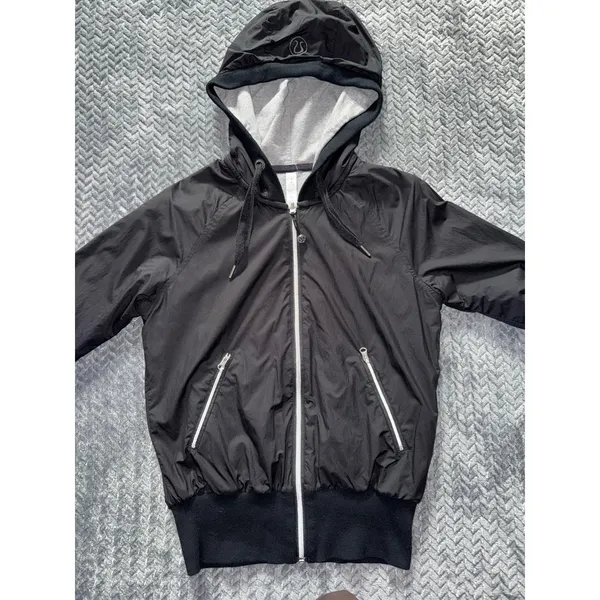 Lululemon Womens Swell Reversible Hooded Jacket Gray Black Full‎ Zip Hoodie Sz 4 - Image 2