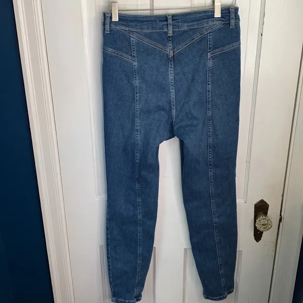 Free People We the Free Retro Skinny Jeans Medium Wash 80s High Rise W-865 Sz 30 - Image 5