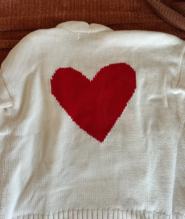 Heart Sweater Cardigan Size M - Image 2