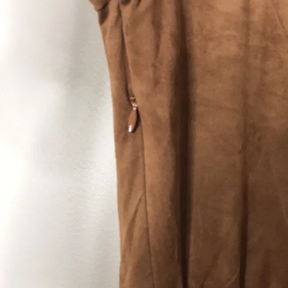 NY‎ collection baby doll dress brown suede long sleeve dress size medium - Image 13
