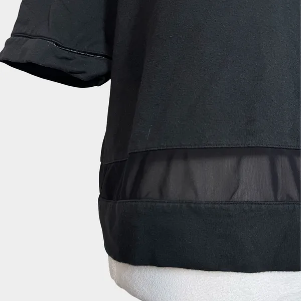 Alo Yoga Mellow Short Sleeve Top No Size Black Mesh Boxy Athleisure Workout Gym - Image 4