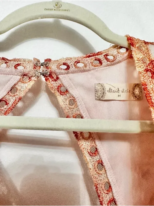 Altar'd State Peach Lace-Embroidered Maxi Dress - Image 4