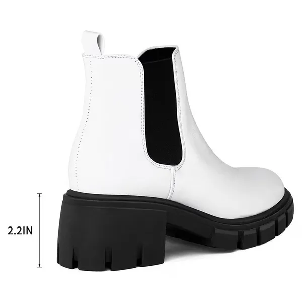 White Chelsea Boots Size 8 - Image 2