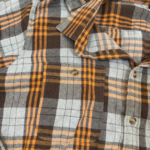 Italian Design Flannel Shirt Plaid Checkered Button Up‎ Long Sleeve L - Image 3