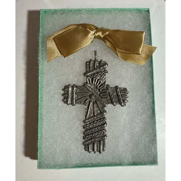 Mancle Pewter Cross Pendant Ornament Made in USA Gift Boxed - Image 3