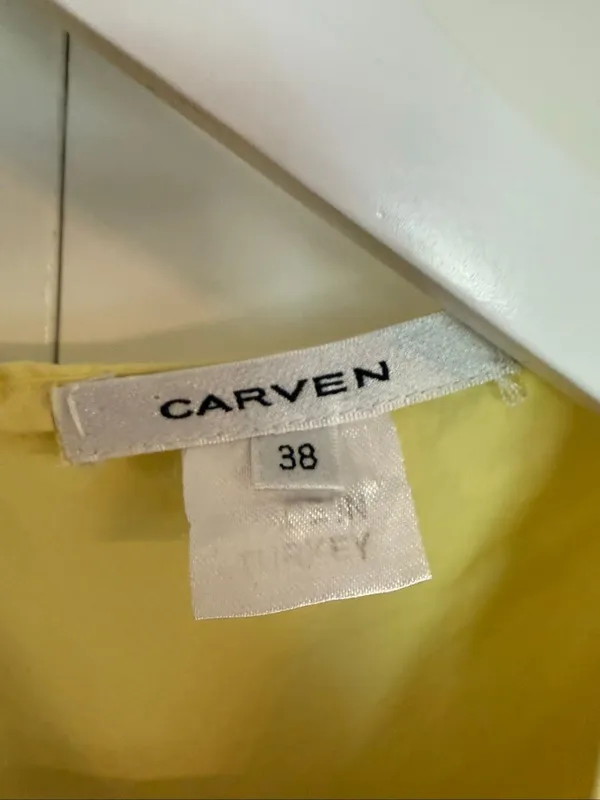 Carven made in Italy butter yellow knot front Aline dress small - Image 3