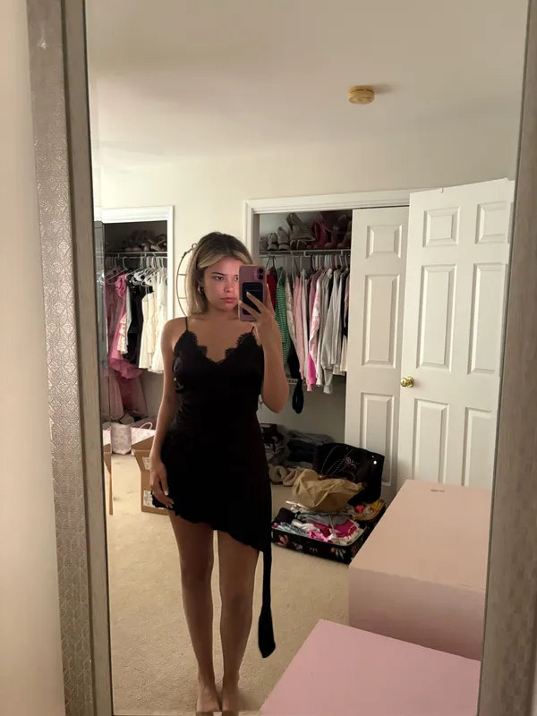 Black Satin ZARA Dress/romper - Image 2