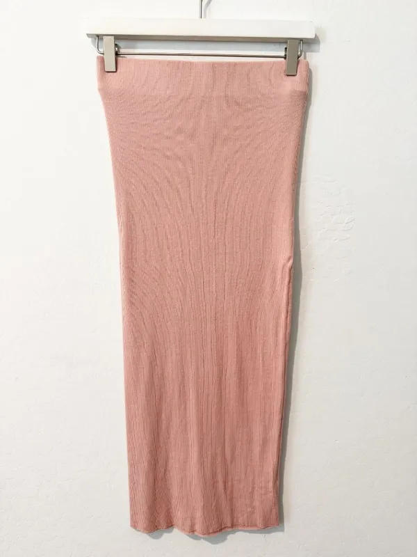 Cotton Citizen Melbourne Midi Skirt Small Pink Side Slit Night Out Minimalist - Image 3