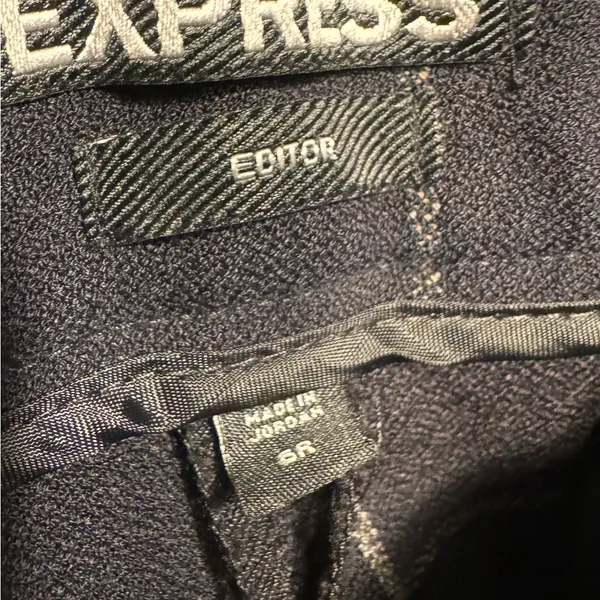 Express Editor women’s size 6R dress pants black with white plaid - Image 14