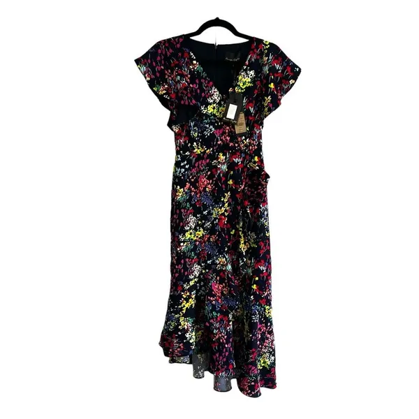 Phase Eight Sheldon Floral Ruffle Asymmetrical Midi Dress Size 2 NWT - Image 4