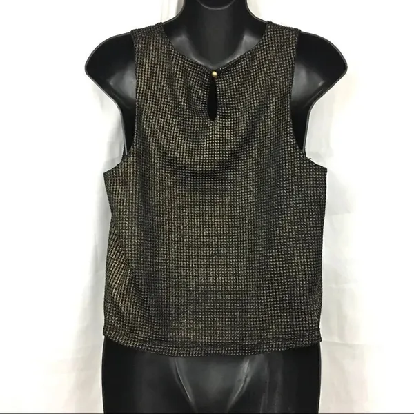 She + Sky black and gold sparkle crop Top Large - Image 6