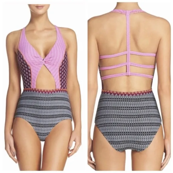 BCA Cutout Caged Printed One Piece Swimsuit - Image 6