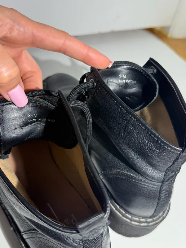 Paolo Black Lace-Up Leather Ankle Boots - Image 4