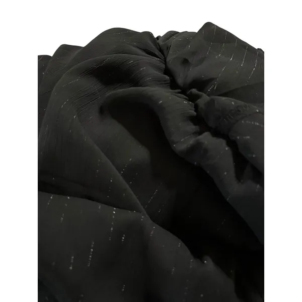 Torrid Black Metallic Lurex One Shoulder Ruffle Blouse Chiffon Party Top 0 L 12‎ - Image 9