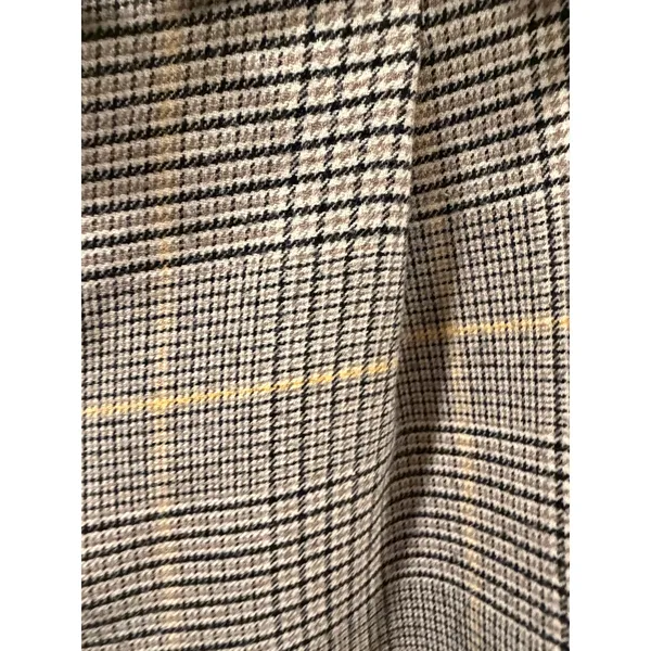 Ann Taylor Cropped Dress Pants Glen Plaid Belted Tapered Tan Preppy Womens 4P‎ - Image 5