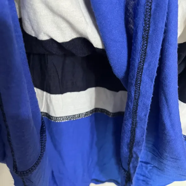 Aeropostale Navy White Striped Maxi‎ Skirt Blue Colorblock Hem Size Small Y2K - Image 9